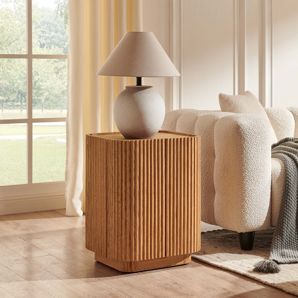 Hernest Skimra Solid Oak Side Table 18in