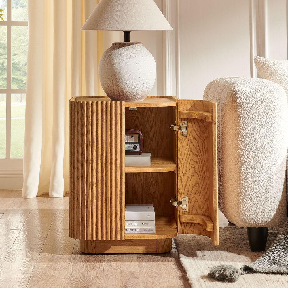 Hernest Skimra Solid Oak Side Table 18in