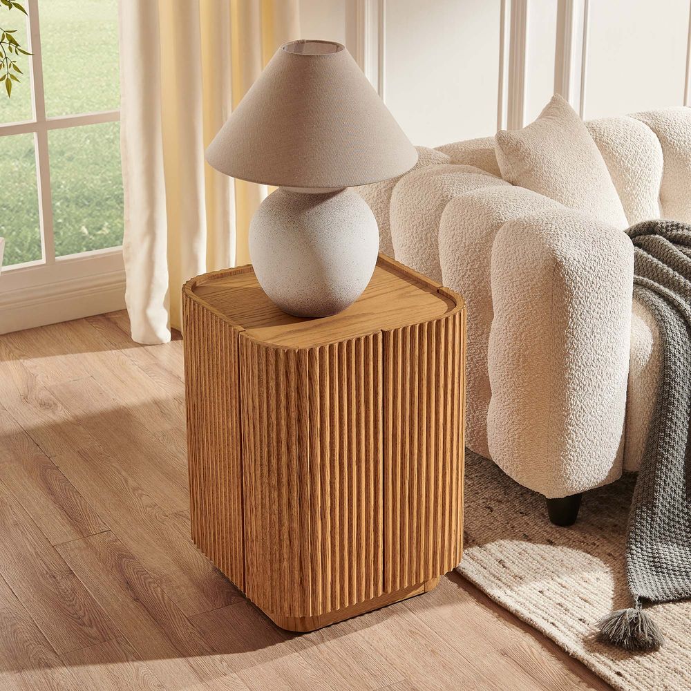 Hernest Skimra Solid Oak Side Table 18in