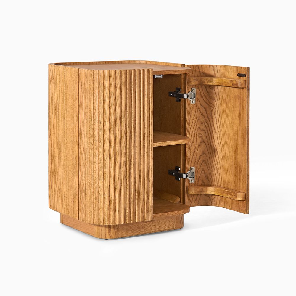 Hernest Skimra Solid Oak Side Table 18in